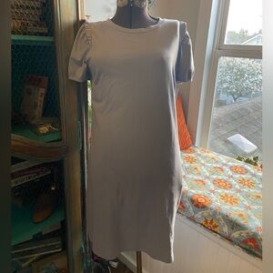 NWT none west cotton ruffled sleeve mid dress Sz M